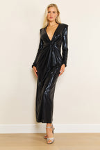 Long Sexy Semi Formal Metallic Dress