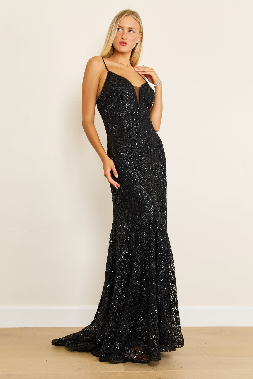 Long Black Plus Size Party Dress Formal Gown