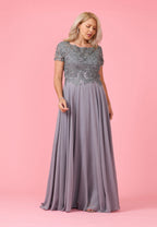 Short Sleeve Mother Of The Bride Evening Dress