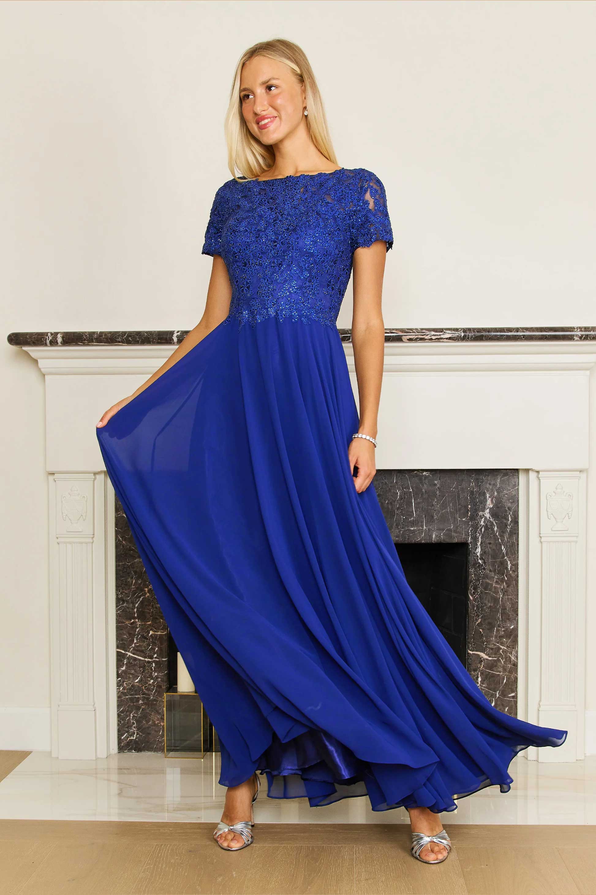 Short Sleeve Mother Of The Bride Evening Dress