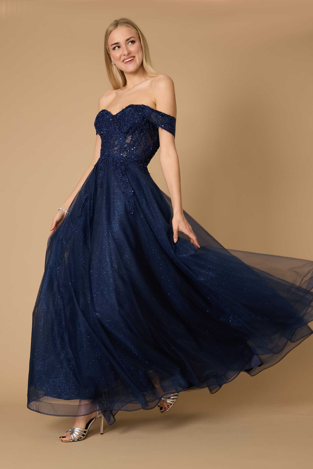 Long Off Shoulder Corset Formal Dress
